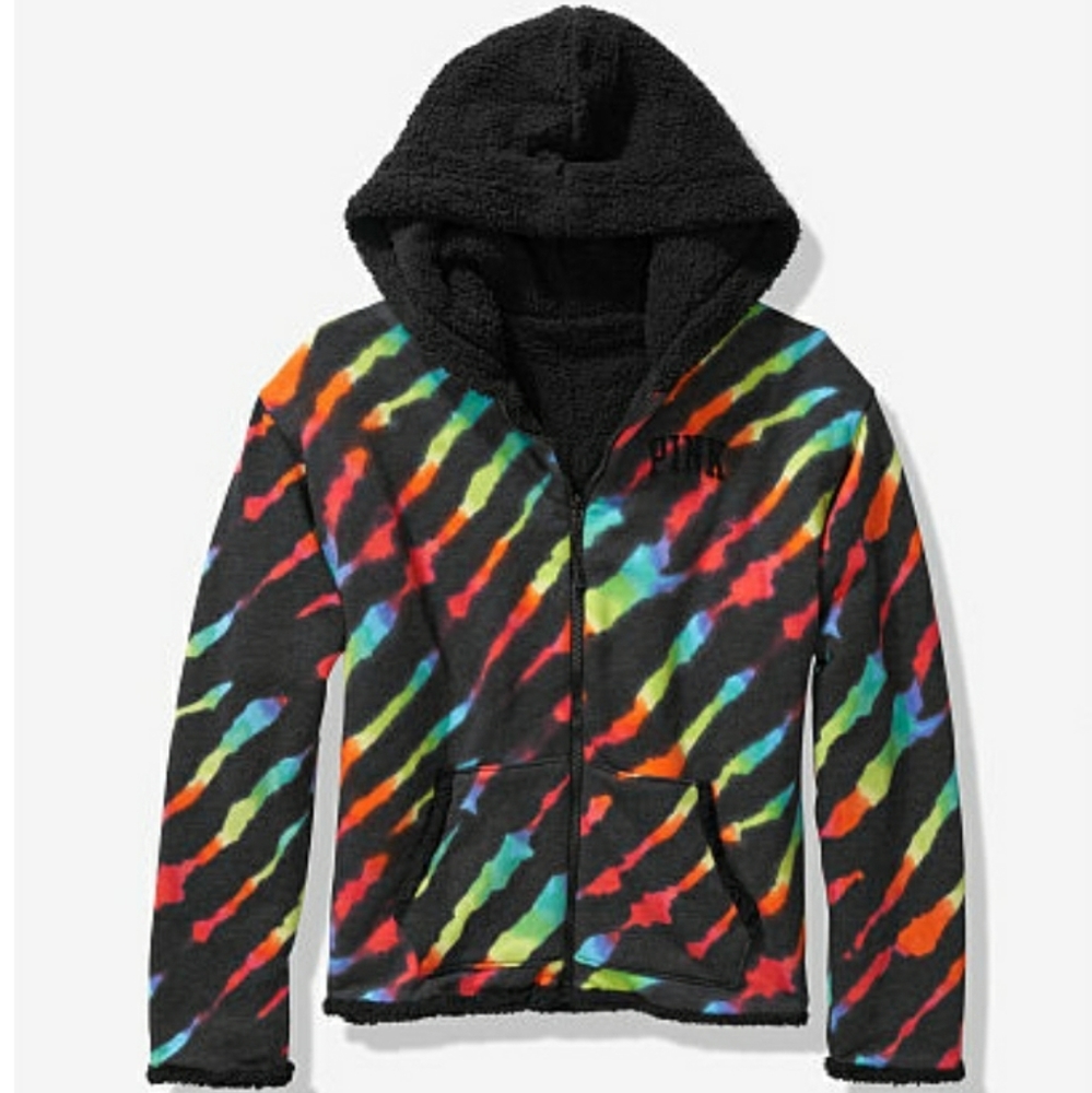 NWT PINK Reversible Sherpa Hoodie